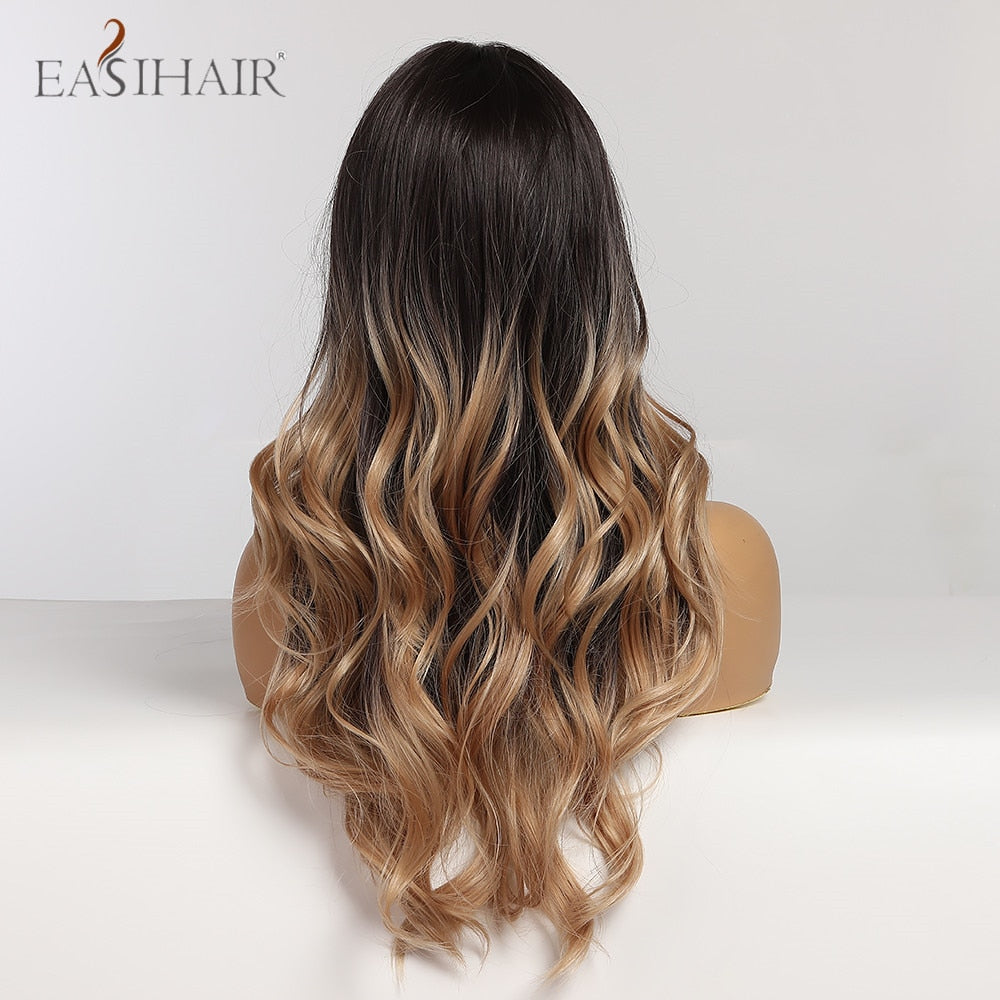 EASIHAIR Long Body Wave Light Brown Wigs