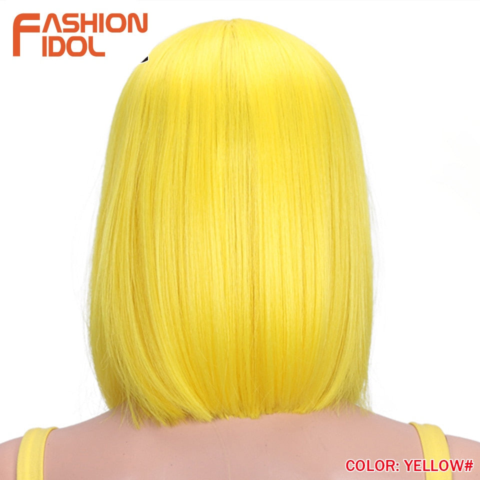 FASHION IDOL 10 Inch Bob Wigs Straight Hair Lace