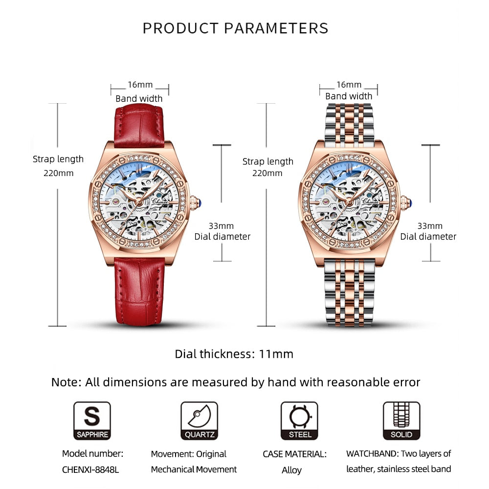 CHENXI Nouvelle montre mécanique automatique pour femme