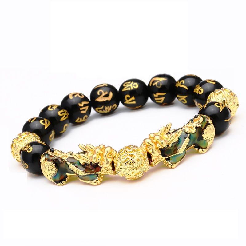 Feng Shui Obsidian Stone Beads Bracelet