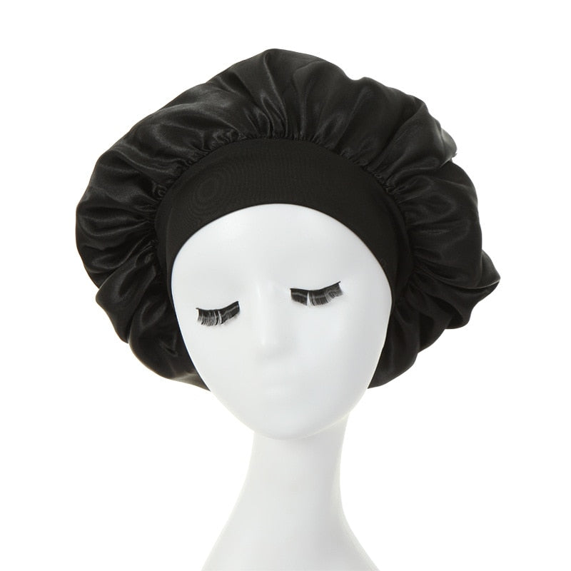 Women Night Sleep Hair Caps Silky Bonnet