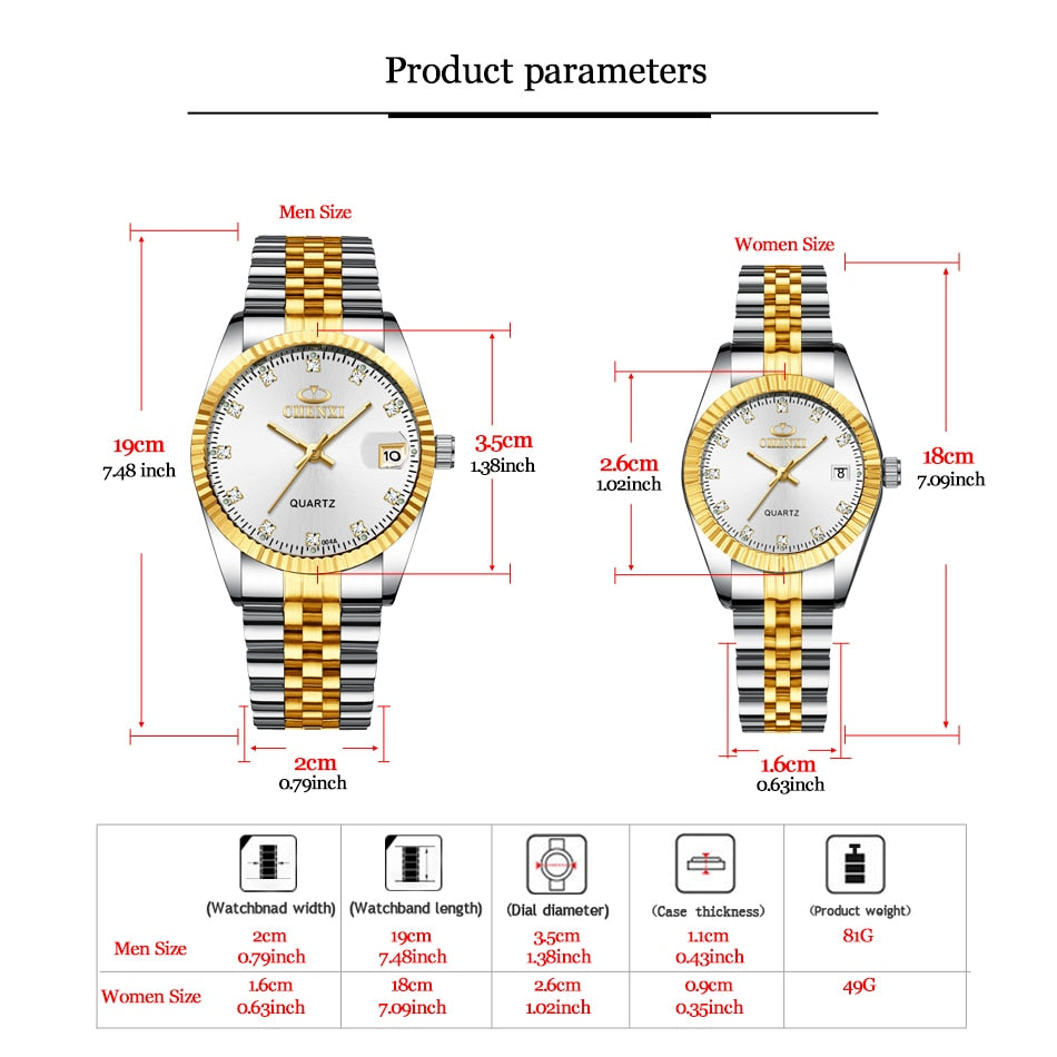 CHENXI 1 pièces montre de couple de luxe