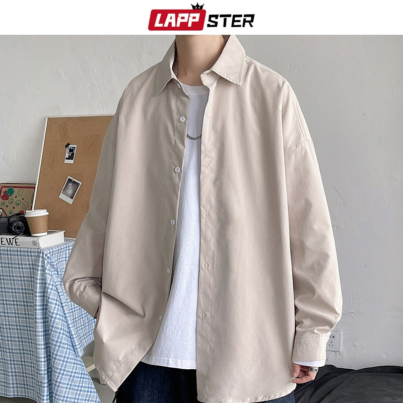 LAPPSTER Men Korean Oversized Shirt