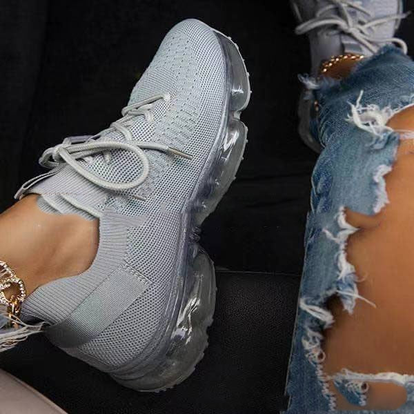 Women's Sneakers Trends 2022 Autumn New Stretch Fabric Ladies Breathable Casual Vulcanized Shoes 35-43 Large-Sized Sports Shoes