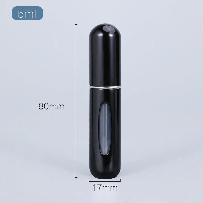 Récipient liquide portatif d'atomiseur de parfum de 5ml pour des cosmétiques Mini bouteille vide d'alcool de jet en aluminium rechargeable pour voyager