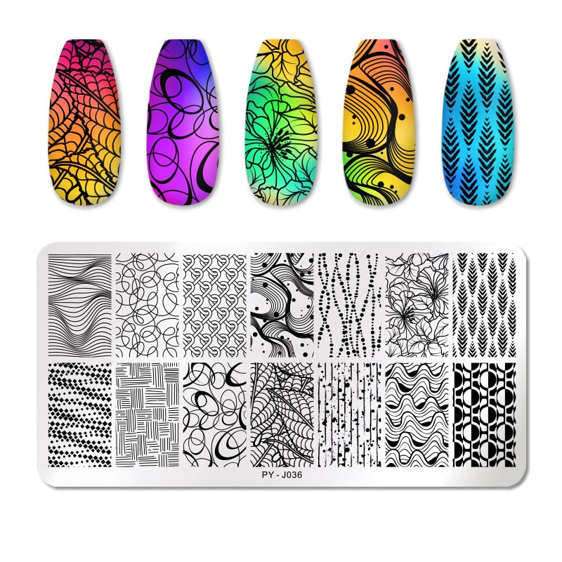 PICT YOU 12*6 cm Nail Art Modèles Estampage Plaque Conception Fleur Animal Verre Température Dentelle Timbre Modèles Plaques Image