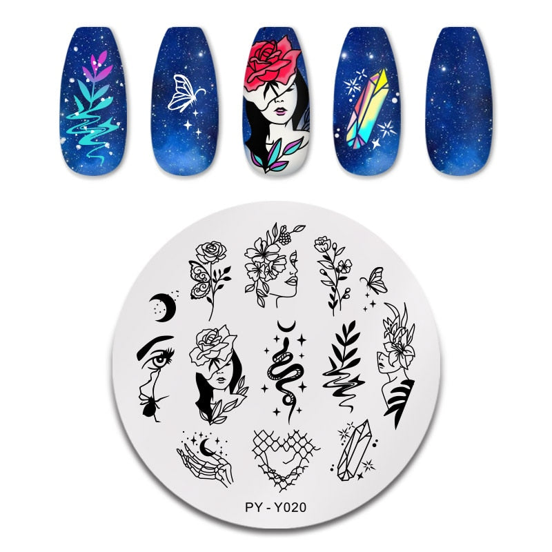 PICT YOU 12*6 cm Nail Art Modèles Estampage Plaque Conception Fleur Animal Verre Température Dentelle Timbre Modèles Plaques Image