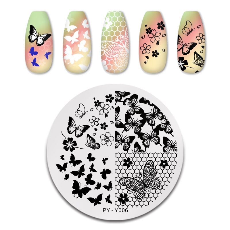 PICT YOU 12*6cm Nail Art Templates Stamping Plate Design Flower Animal Glass Temperature Lace Stamp Templates Plates Image