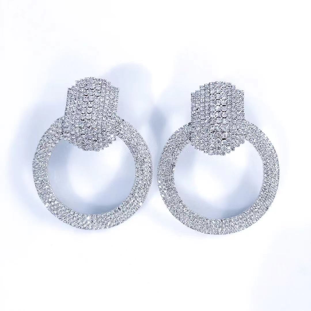 Boucles d'Oreilles Strass grand cercle