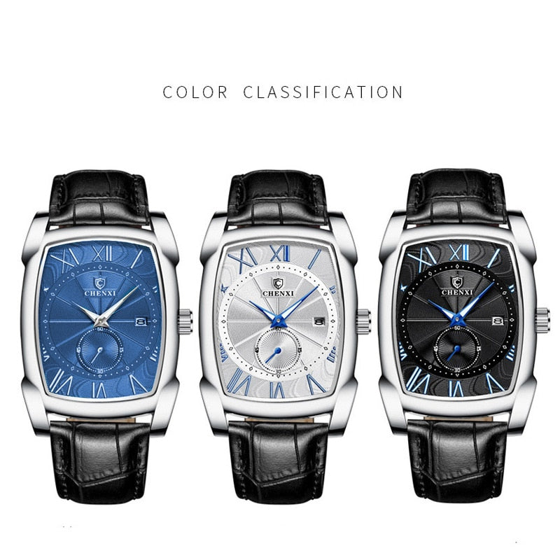 Luxury Retro Men Square Watches CHENXI