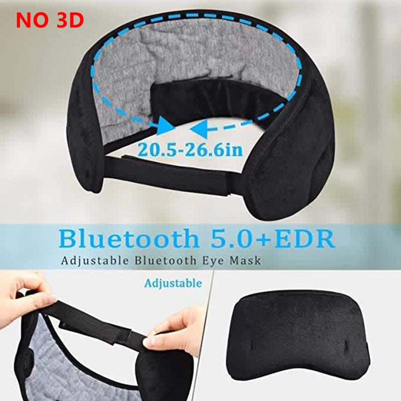 Casque de sommeil Masque pour les yeux 3D sans fil Bluetooth 5.0