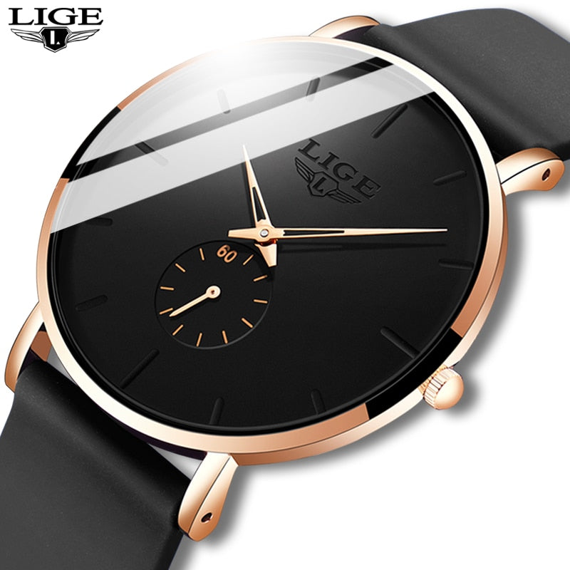 LIGE New Fashion Waterproof Simple Ultra-Thin