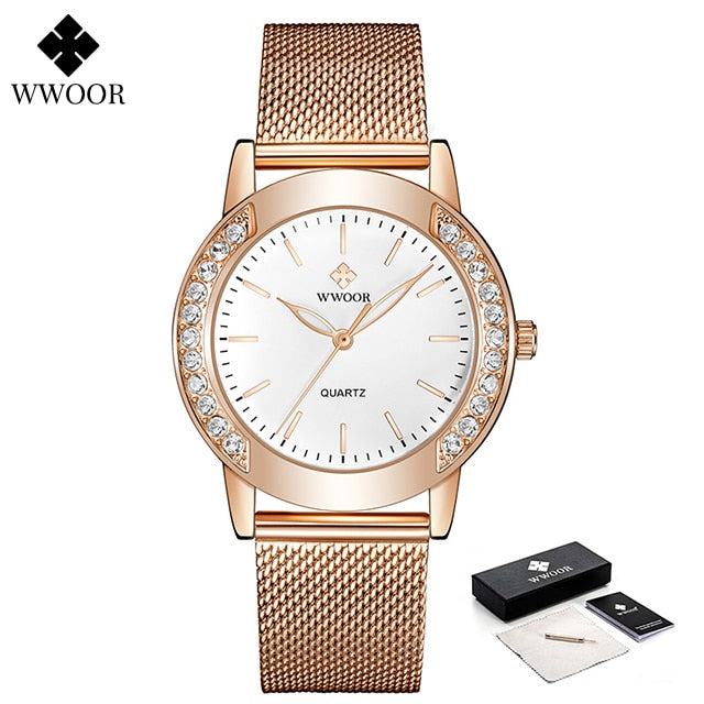 WWOOR Montres de luxe pour femmes avec diamants 2022