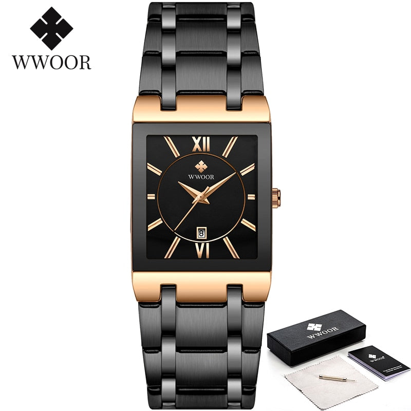 Relogio Masculino WWOOR Gold Watch