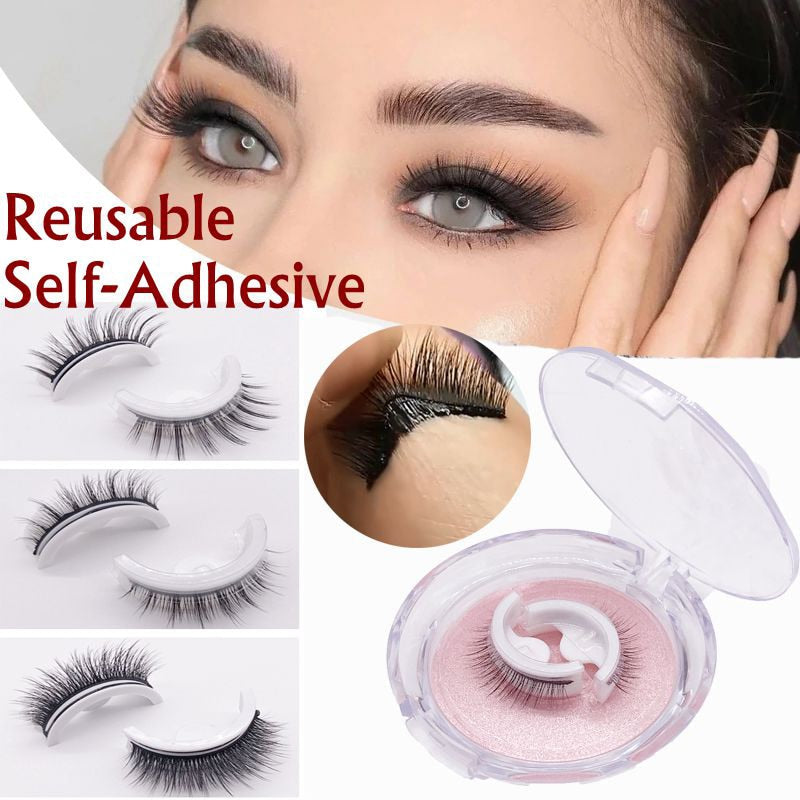 1Pair Reusable Self-adhesive False Eyelashes