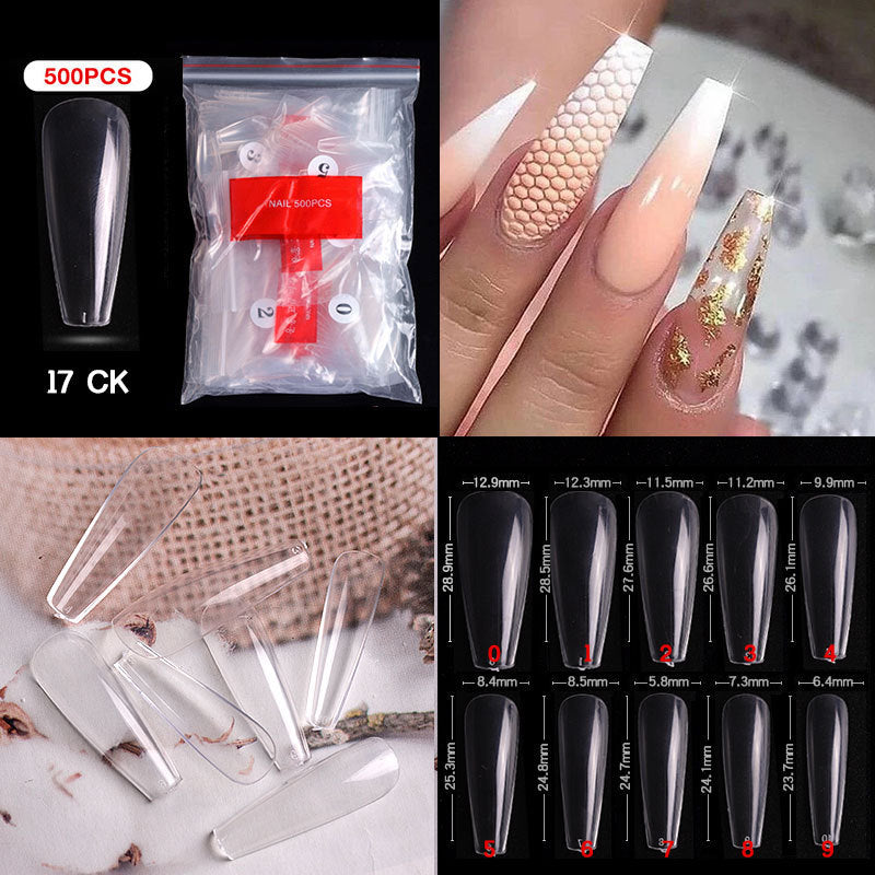 500pcs faux ongles conseils couleur transparente