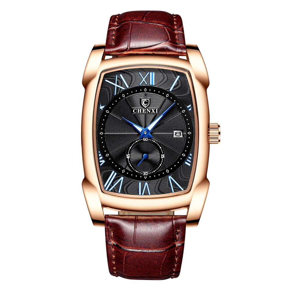 Montres carrées de luxe rétro pour hommes CHENXI