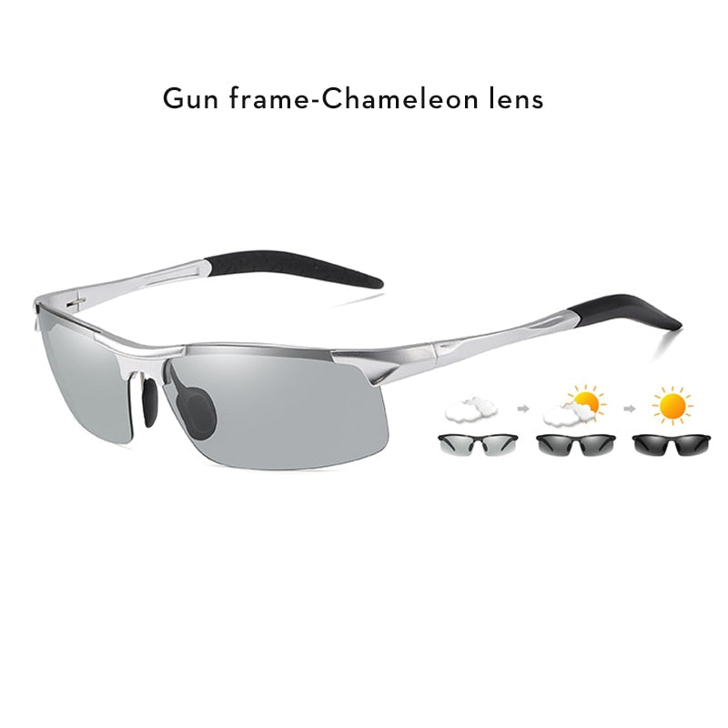 Aluminum Rimless Photochromic Sunglasses