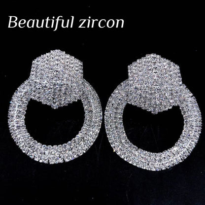 Boucles d'Oreilles Strass grand cercle