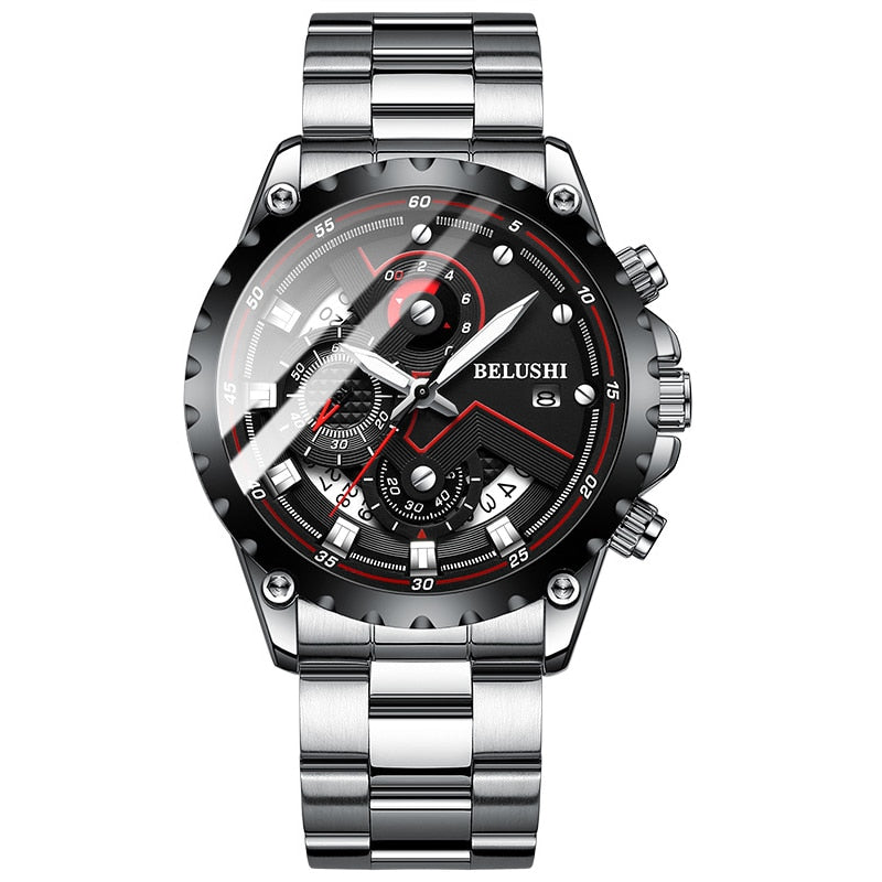 BELUSHI Montres Homme Acier Inoxydable