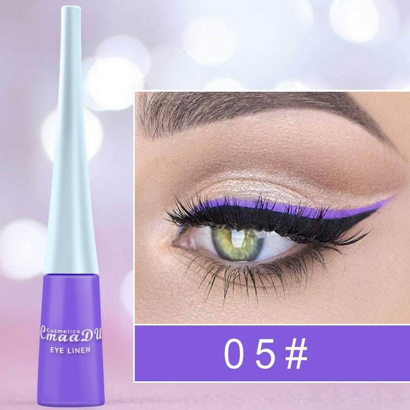 Cmaadu Coloré Liquide Eyeliner Bleu Étanche Longue Durée Diamant Mat Eyeliner Gel Femmes Maquillage Cosmétiques HF153