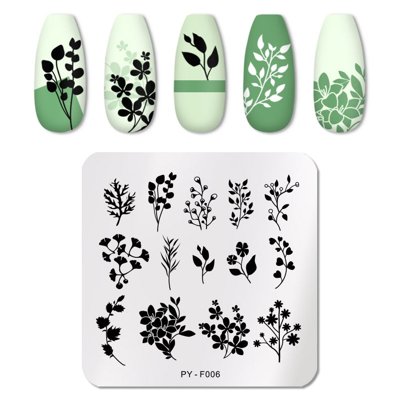 PICT YOU 12*6 cm Nail Art Modèles Estampage Plaque Conception Fleur Animal Verre Température Dentelle Timbre Modèles Plaques Image