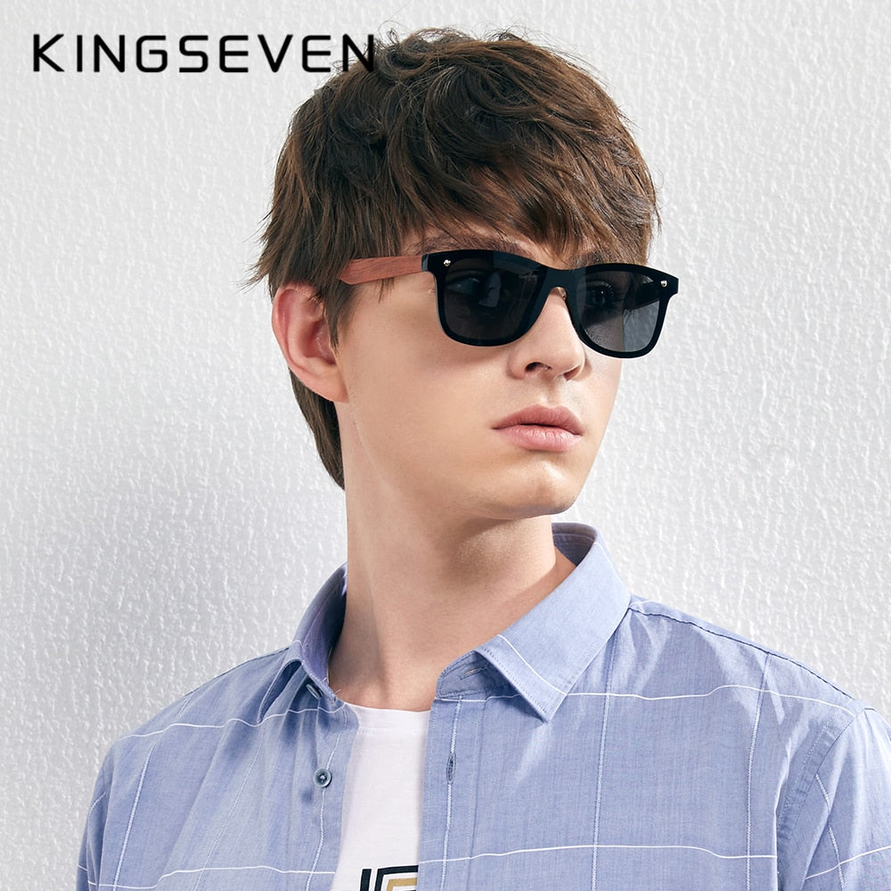 KINGSEVEN Natural Wooden Sunglasses Men