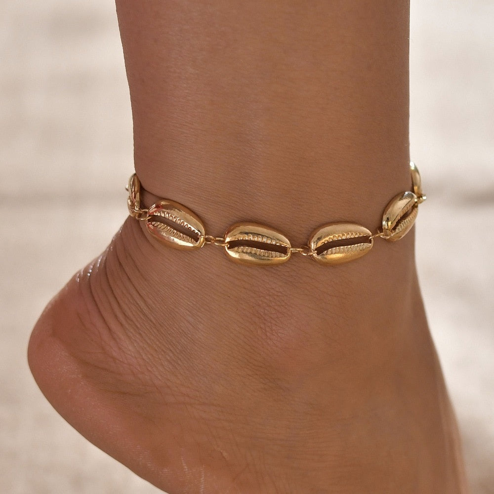 Female Bohemian Shell Anklets