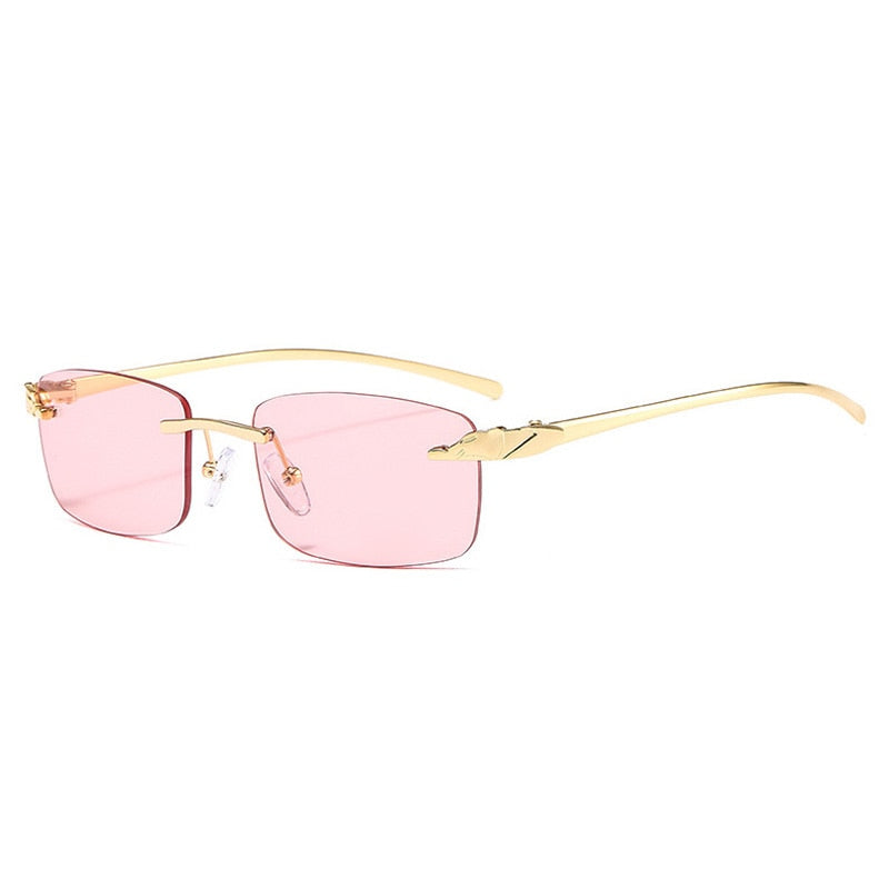 Cheetah Rimless Rectangle Sunglasses