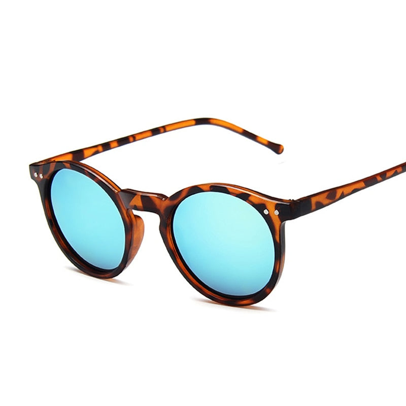 Vintage Leopard Round Sunglasses Woman