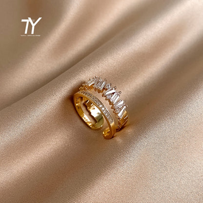 Luxury Zircon Gold Rings