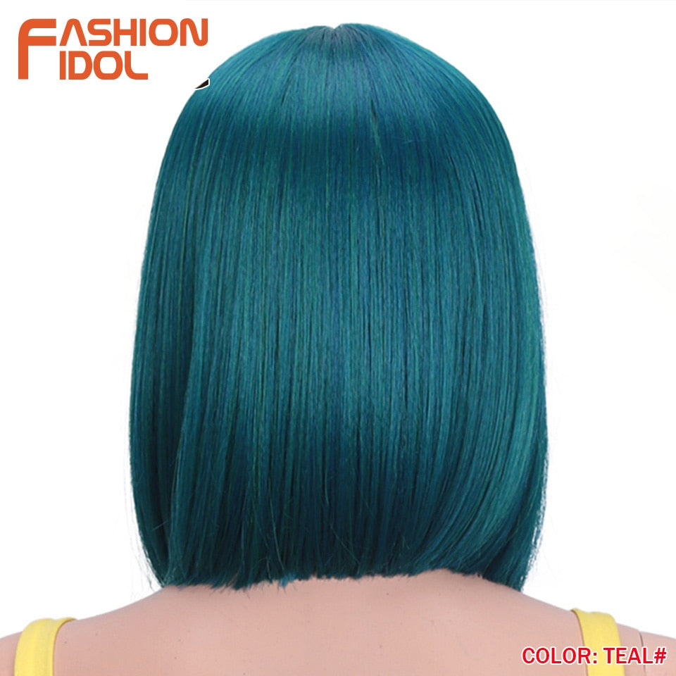 FASHION IDOL 10 Inch Bob Wigs Straight Hair Lace