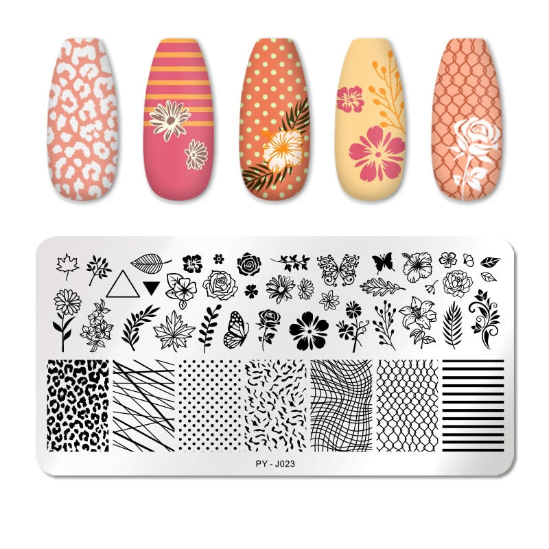 PICT YOU 12*6cm Nail Art Templates Stamping Plate Design Flower Animal Glass Temperature Lace Stamp Templates Plates Image