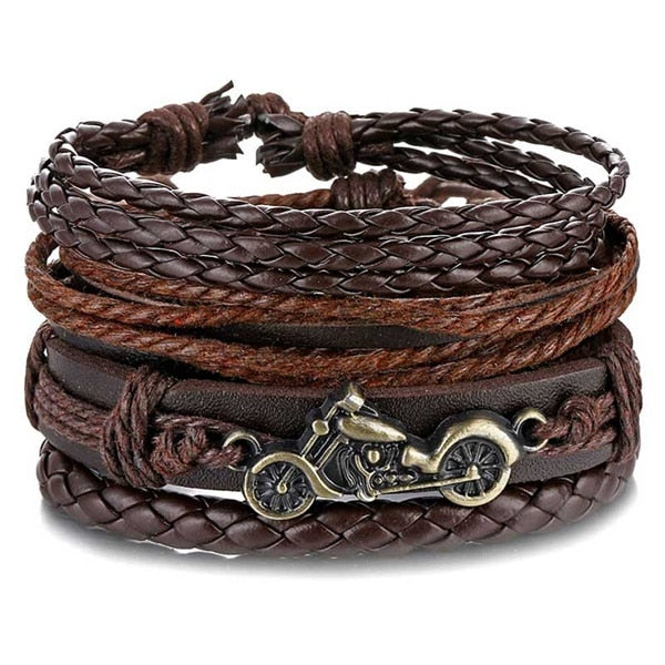 IFMIA Bracelets de perles noires vintage pour hommes