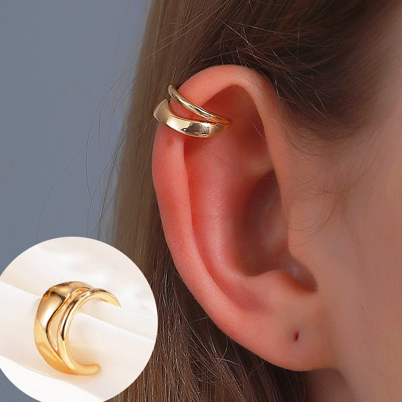 ZYZQ 1PC Punk Gold Metal Earring