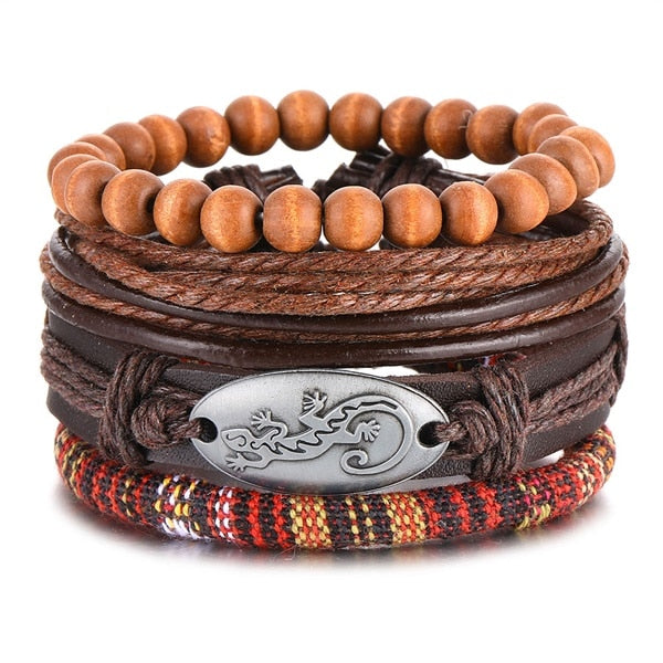 IFMIA Vintage Black Bead Bracelets For Men