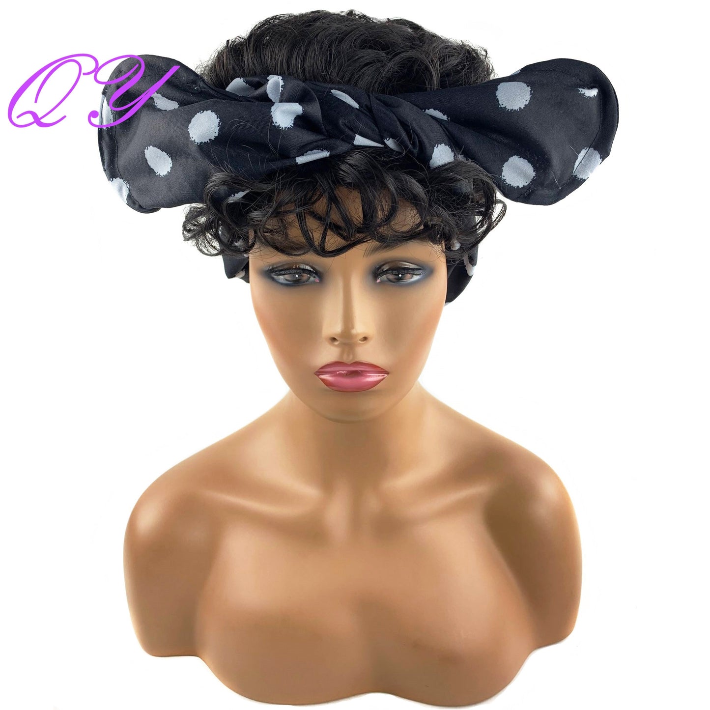 QY Hair Big Afro Kinky Curly Bandeau Perruques