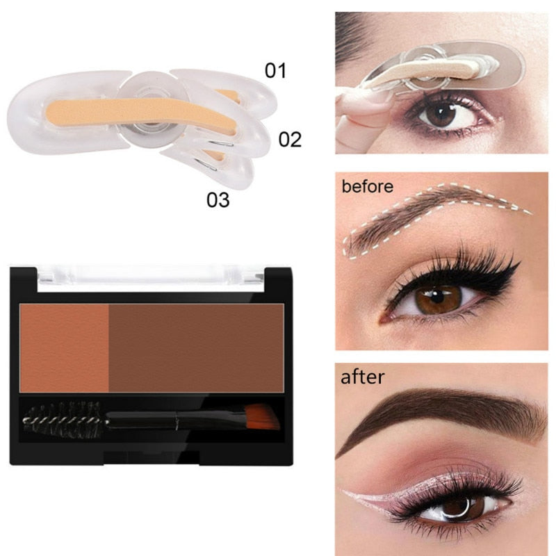 Adjustable Eyebrow Stamp Waterproof Long Lasting Eyebrow Cream Eye brow Enhancers Smooth Powder Palette Eye brow Pigment