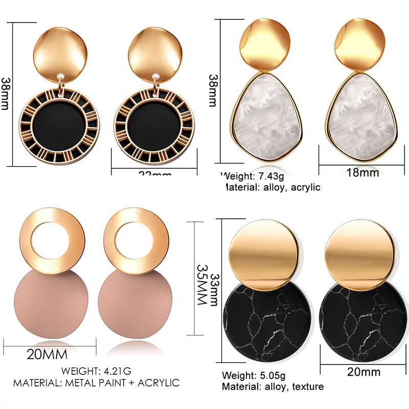 POXAM New Korean Round Earrings