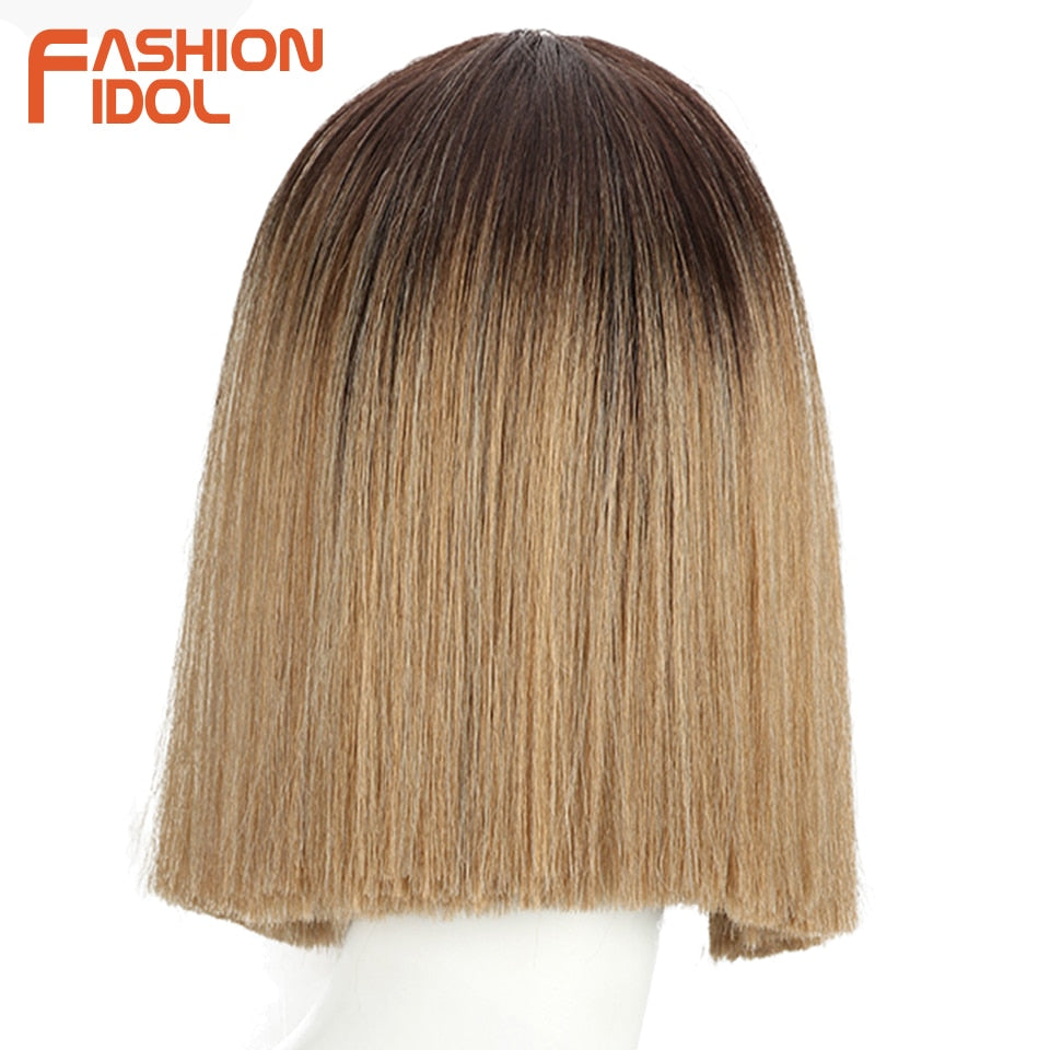 FASHION IDOL 10 Inch Bob Wigs Straight Hair Lace