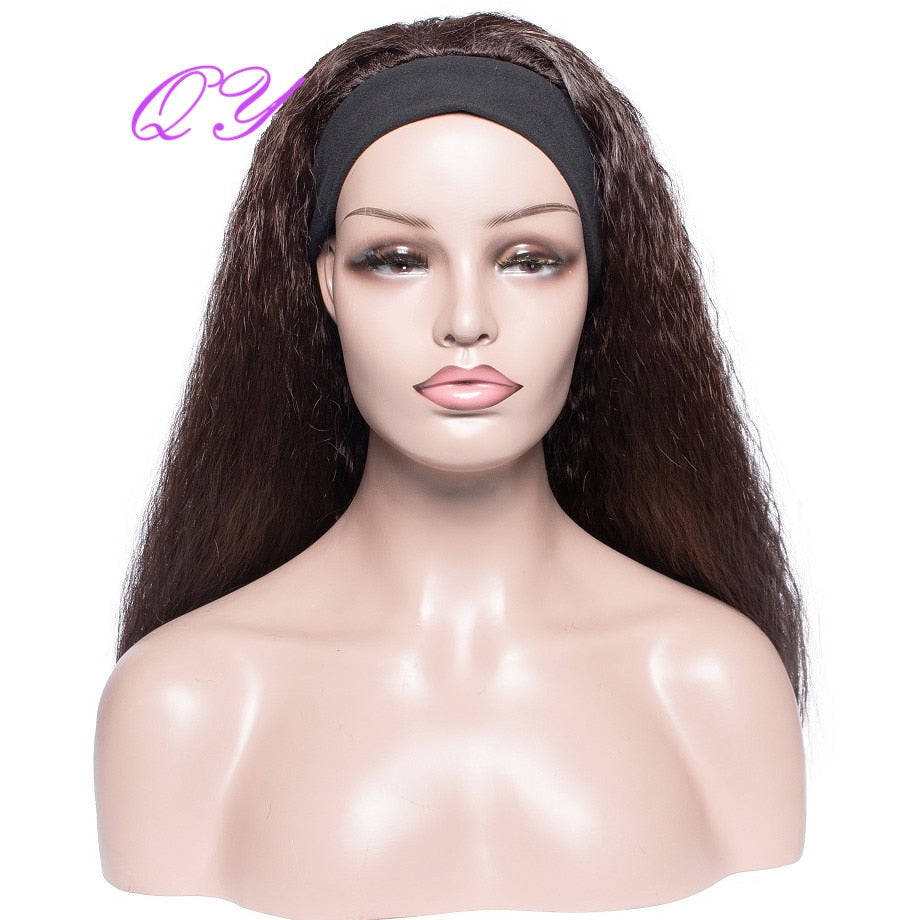 QY Hair Big Afro Kinky Curly Bandeau Perruques