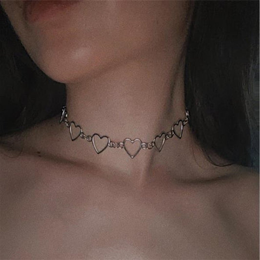 Collier creux coeur doux amour coréen