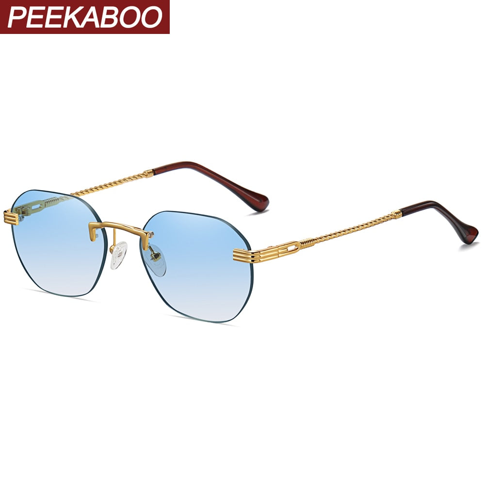 Peekaboo brown gold metal ladies sunglasses