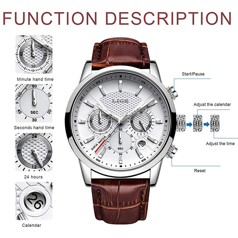 Watches Mens 2022 LIGE Top Brand Luxury