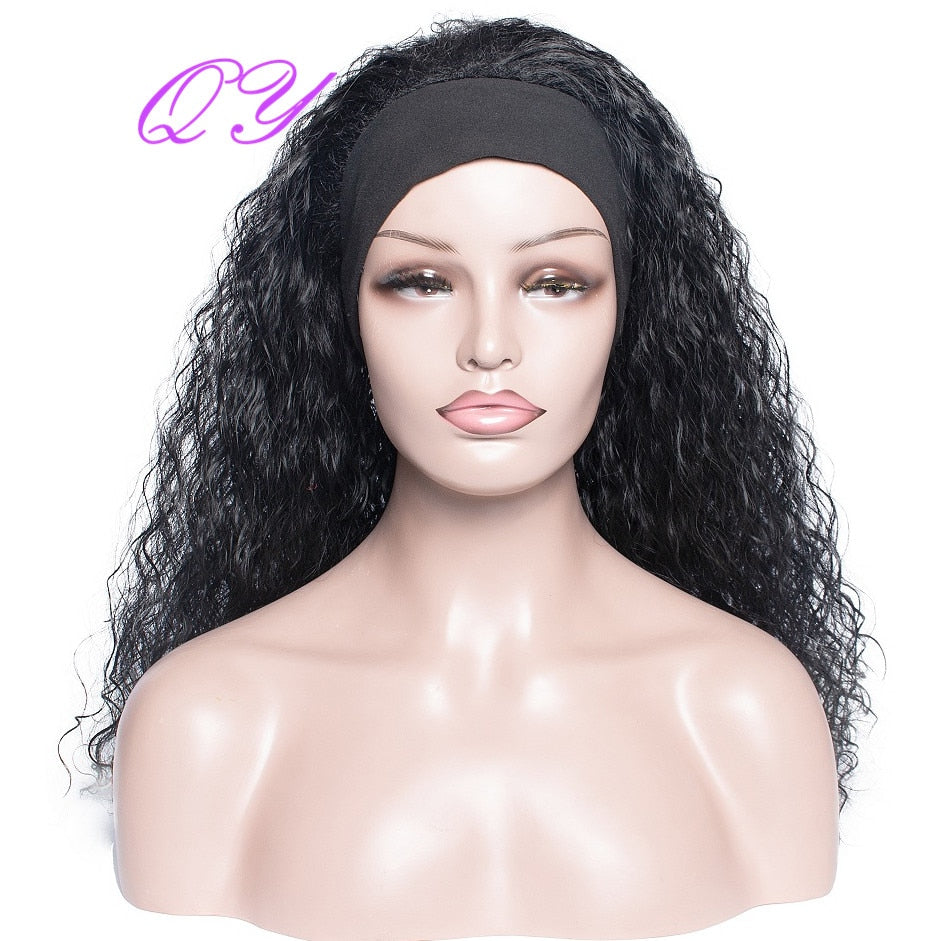 QY Hair Big Afro Kinky Curly Bandeau Perruques