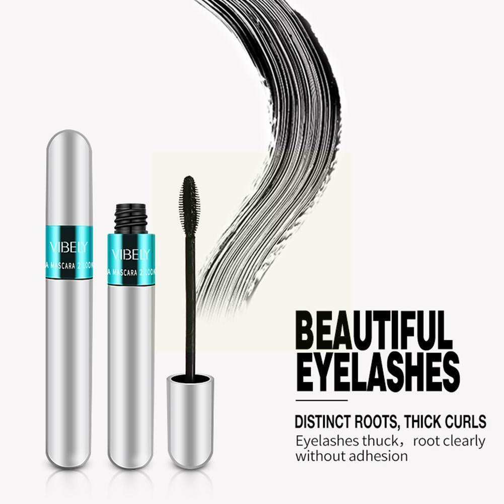 Mascara en fibre de soie 4d ​​imperméable et facile à sécher naturel doux long cils maquillage Mascara noir épais cils cosmétiques