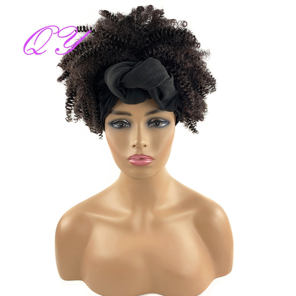 QY Hair Big Afro Kinky Curly Bandeau Perruques