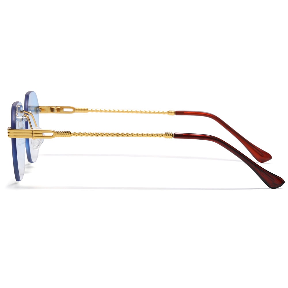 Lunettes de soleil femme Peekaboo marron métal doré