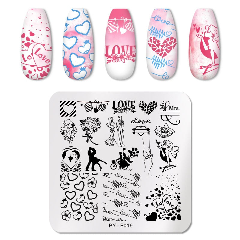 PICT YOU 12*6 cm Nail Art Modèles Estampage Plaque Conception Fleur Animal Verre Température Dentelle Timbre Modèles Plaques Image