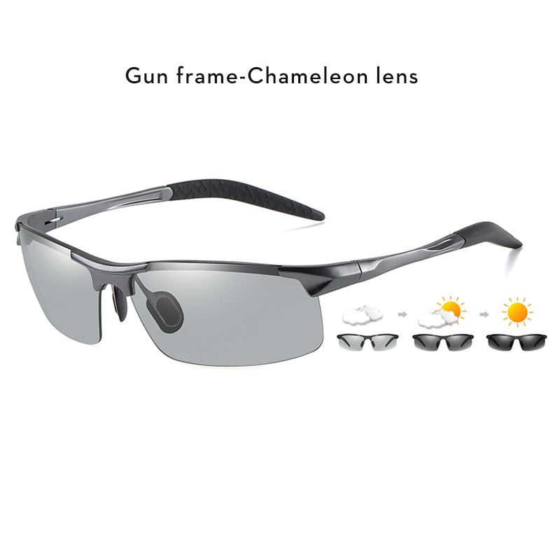 Aluminum Rimless Photochromic Sunglasses